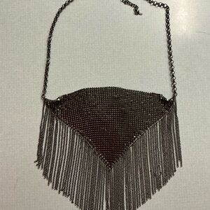 Vtg 90s Gunmetal Mesh Necklace